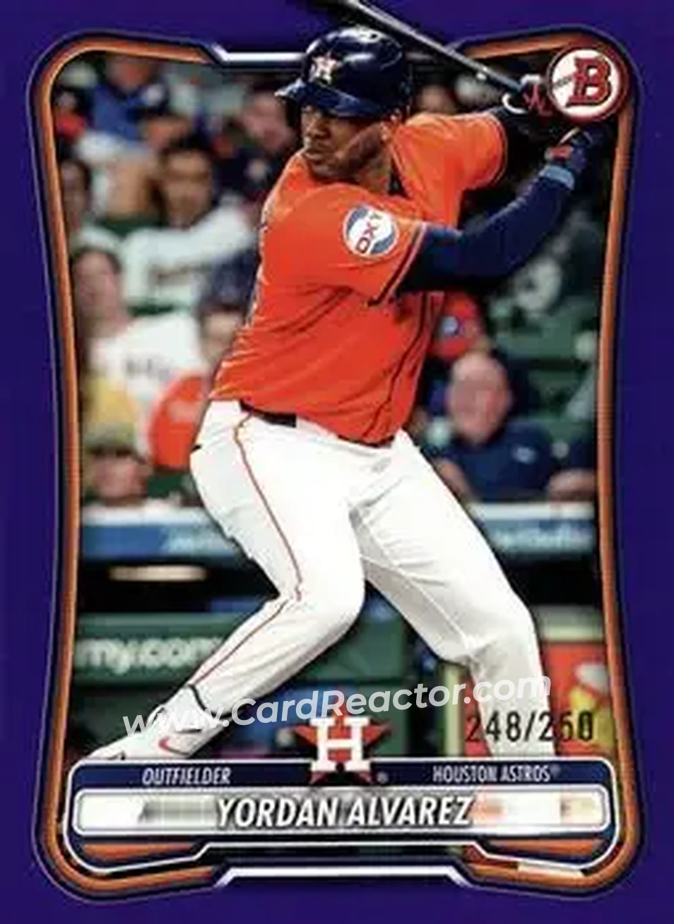 2026 Bowman - Purple #67 - Yordan Alvarez - Houston Astros - Front