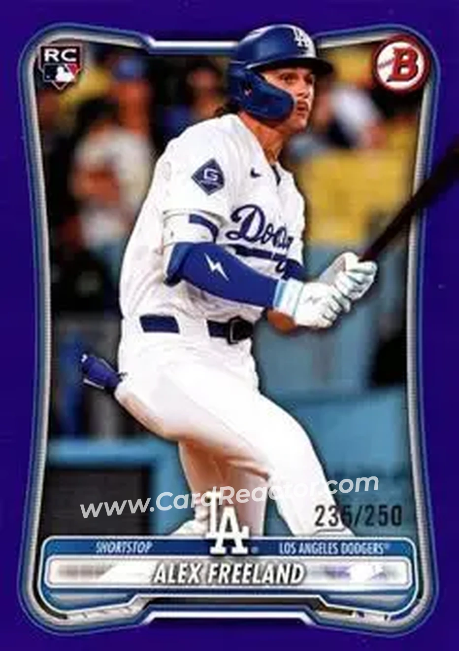 2026 Bowman - Purple #70 - Alex Freeland - Los Angeles Dodgers - Front