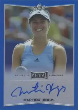 2016 Leaf Metal - Autographs Blue #BA-MH1 - Martina Hingis