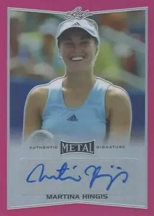 2016 Leaf Metal - Autographs Pink #BA-MH1 - Martina Hingis