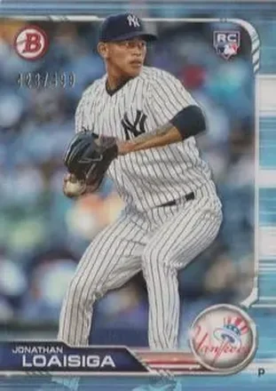 2019 Bowman - Sky Blue #7 - Jonathan Loaisiga - New York Yankees