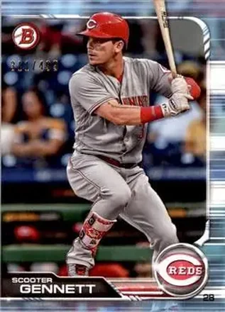 2019 Bowman - Sky Blue #8 - Scooter Gennett - Cincinnati Reds
