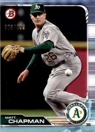 2019 Bowman - Sky Blue #11 - Matt Chapman - Oakland Athletics