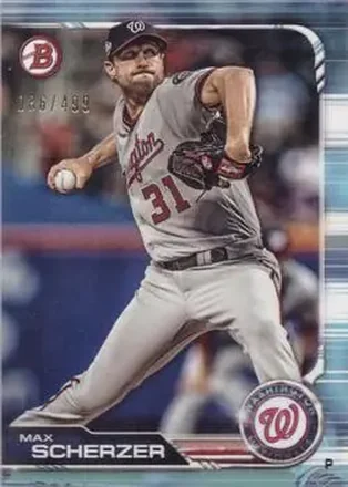 2019 Bowman - Sky Blue #71 - Max Scherzer - Washington Nationals