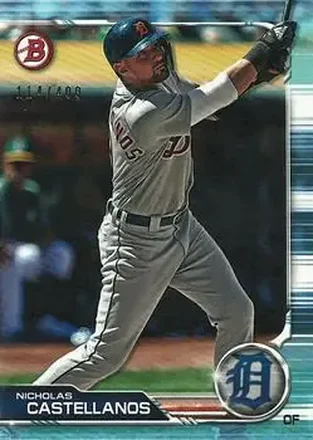 2019 Bowman - Sky Blue #81 - Nick Castellanos - Detroit Tigers