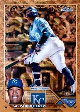 2023 Topps Gilded Collection - Wave Gold Etch Refractors #19 - Salvador Perez - Kansas City Royals