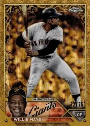 2023 Topps Gilded Collection - Wave Gold Etch Refractors #22 - Willie Mays - San Francisco Giants