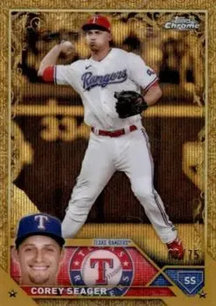 2023 Topps Gilded Collection - Wave Gold Etch Refractors #39 - Corey Seager - Texas Rangers