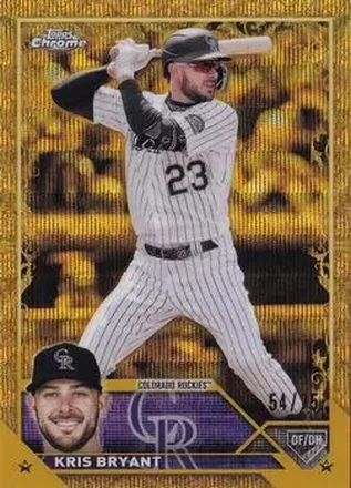 2023 Topps Gilded Collection - Wave Gold Etch Refractors #45 - Kris Bryant - Colorado Rockies