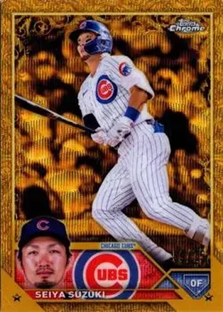 2023 Topps Gilded Collection - Wave Gold Etch Refractors #70 - Seiya Suzuki - Chicago Cubs