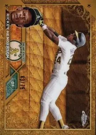 2023 Topps Gilded Collection - Wave Gold Etch Refractors #83 - Rickey Henderson - Oakland Athletics
