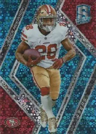 2018 Panini Spectra - Neon Blue #1 - Jerick McKinnon - San Francisco 49ers