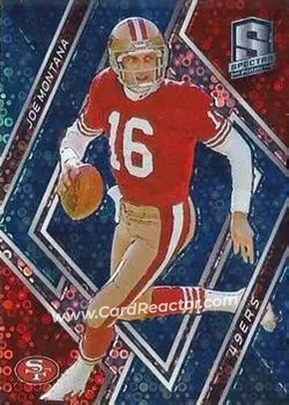 2018 Panini Spectra - Neon Blue #3b - Joe Montana - San Francisco 49ers - Front