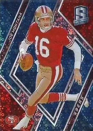 2018 Panini Spectra - Neon Blue #3b - Joe Montana - San Francisco 49ers