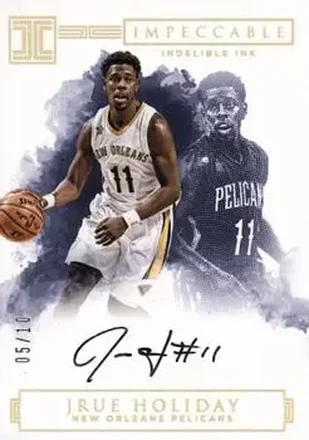 2016-17 Panini Impeccable - Indelible Ink Holo Gold #II-JH - Jrue Holiday - New Orleans Pelicans