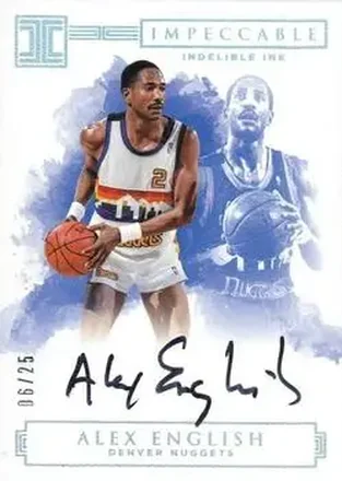 2016-17 Panini Impeccable - Indelible Ink Holo Silver #II-AE - Alex English - Denver Nuggets