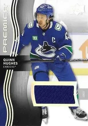 2023-24 Upper Deck Premier - Memorabilia Jersey #80 - Quinn Hughes - Vancouver Canucks