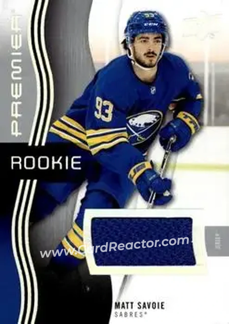 2023-24 Upper Deck Premier - Memorabilia Jersey #110 - Matt Savoie - Buffalo Sabres - Front