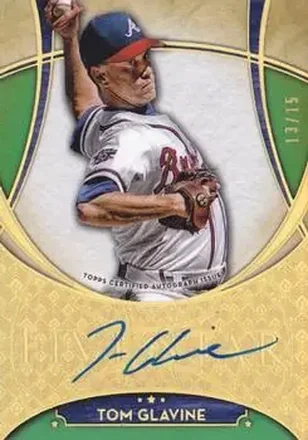 2017 Topps Five Star - Base Autograph Green #FSA-TGV - Tom Glavine - Atlanta Braves