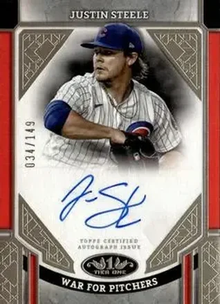 2024 Topps Tier One - Advanced Stats Stars Autographs #ASA-JS - Justin Steele - Chicago Cubs
