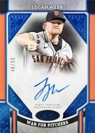 2024 Topps Tier One - Advanced Stats Stars Autographs Blue Foil #ASA-LW - Logan Webb - San Francisco Giants