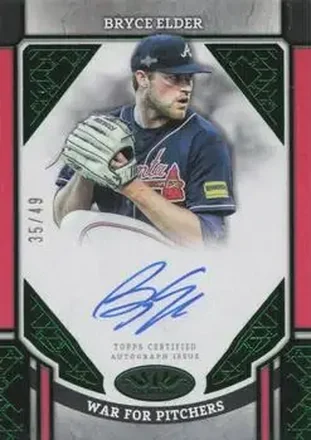 2024 Topps Tier One - Advanced Stats Stars Autographs Green Foil #ASA-BE - Bryce Elder - Atlanta Braves
