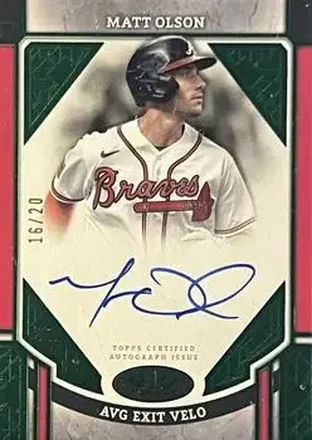 2024 Topps Tier One - Advanced Stats Stars Autographs Green Foil #ASA-MO - Matt Olson - Atlanta Braves