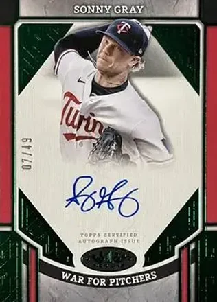 2024 Topps Tier One - Advanced Stats Stars Autographs Green Foil #ASA-SG - Sonny Gray - Minnesota Twins