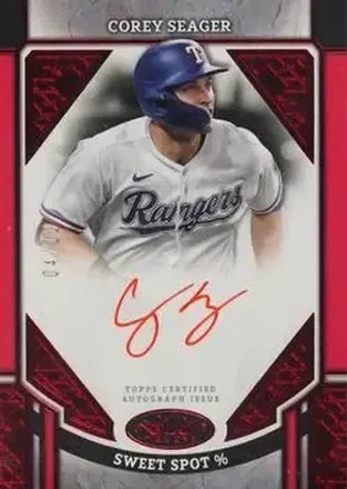 2024 Topps Tier One - Advanced Stats Stars Autographs Red Foil #ASA-CS - Corey Seager - Texas Rangers