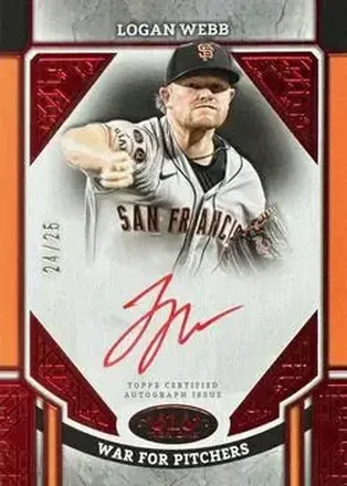 2024 Topps Tier One - Advanced Stats Stars Autographs Red Foil #ASA-LW - Logan Webb - San Francisco Giants