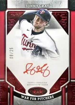 2024 Topps Tier One - Advanced Stats Stars Autographs Red Foil #ASA-SG - Sonny Gray - Minnesota Twins