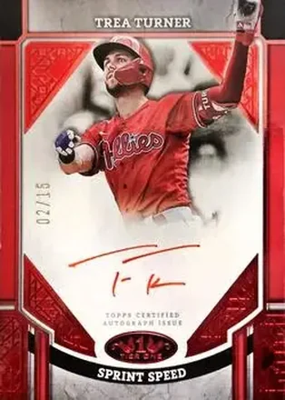 2024 Topps Tier One - Advanced Stats Stars Autographs Red Foil #ASA-TT - Trea Turner - Philadelphia Phillies