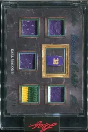 2021 Leaf Art of Sport - Enshrined Exhibit Relics Emerald #EE-14 - Karl Malone - Utah Jazz