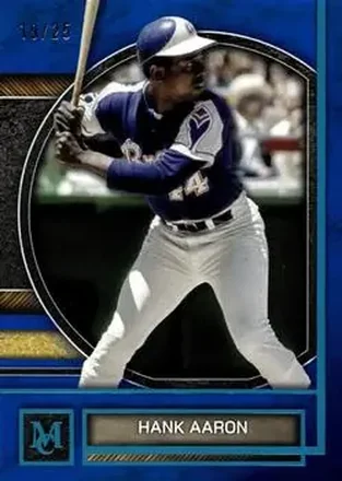 2025 Topps Museum Collection - Blue Topaz #4 - Hank Aaron - Atlanta Braves