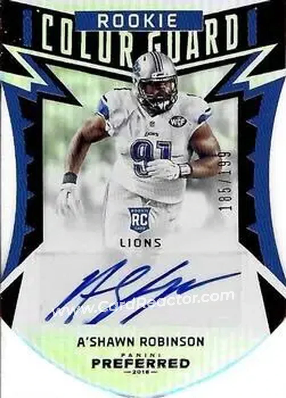 2016 Panini Preferred #262 - A'Shawn Robinson - Detroit Lions - Front