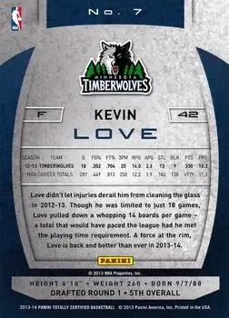 Back of Kevin Love