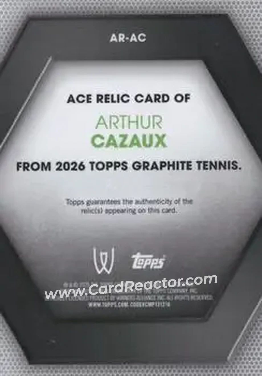 2026 Topps Graphite - Ace Relics #AR-AC - Arthur Cazaux - Back