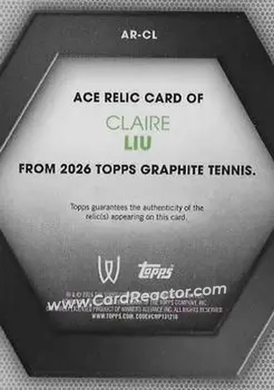 2026 Topps Graphite - Ace Relics #AR-CL - Claire Liu - Back