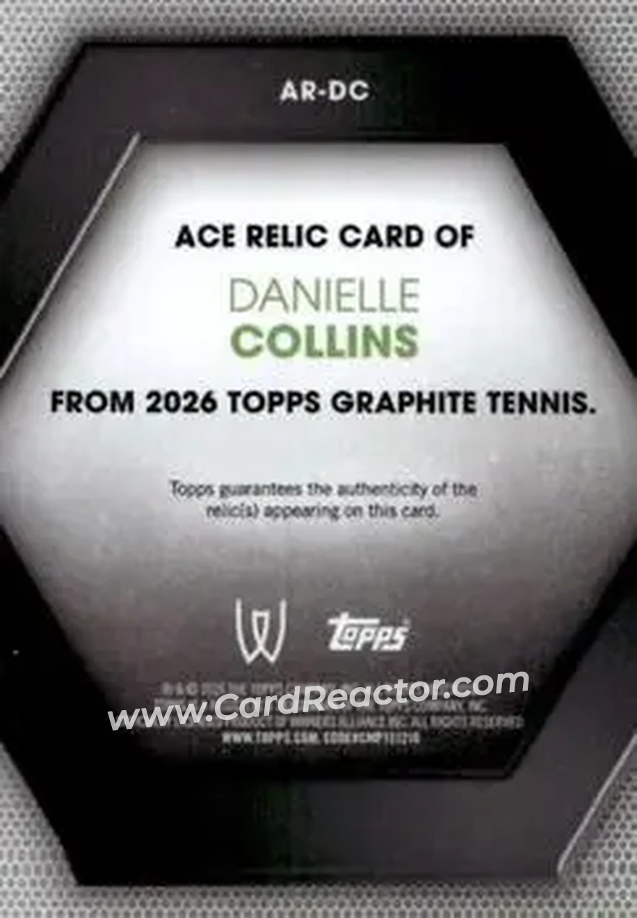 2026 Topps Graphite - Ace Relics #AR-DC - Danielle Collins - Back