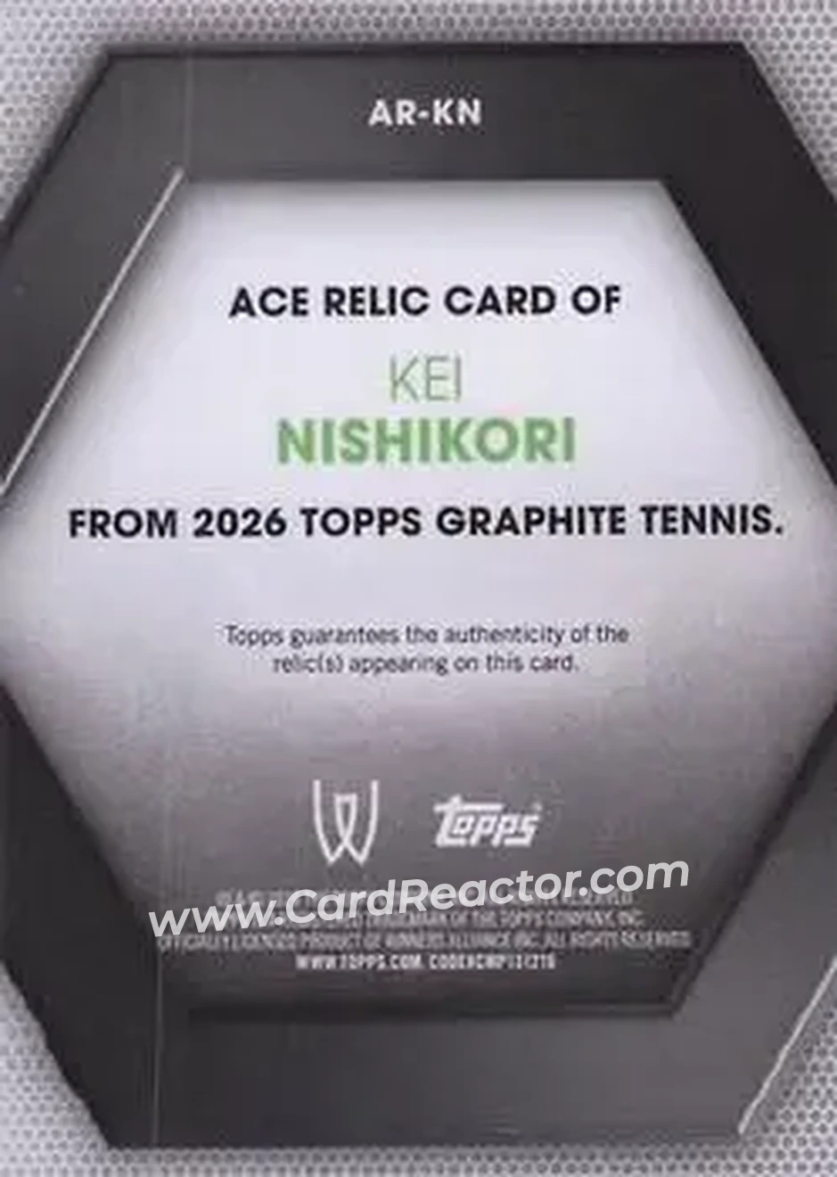 2026 Topps Graphite - Ace Relics #AR-KN - Kei Nishikori - Back