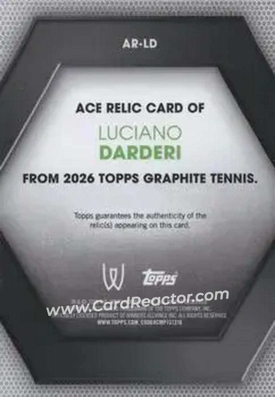 2026 Topps Graphite - Ace Relics #AR-LD - Luciano Darderi - Back