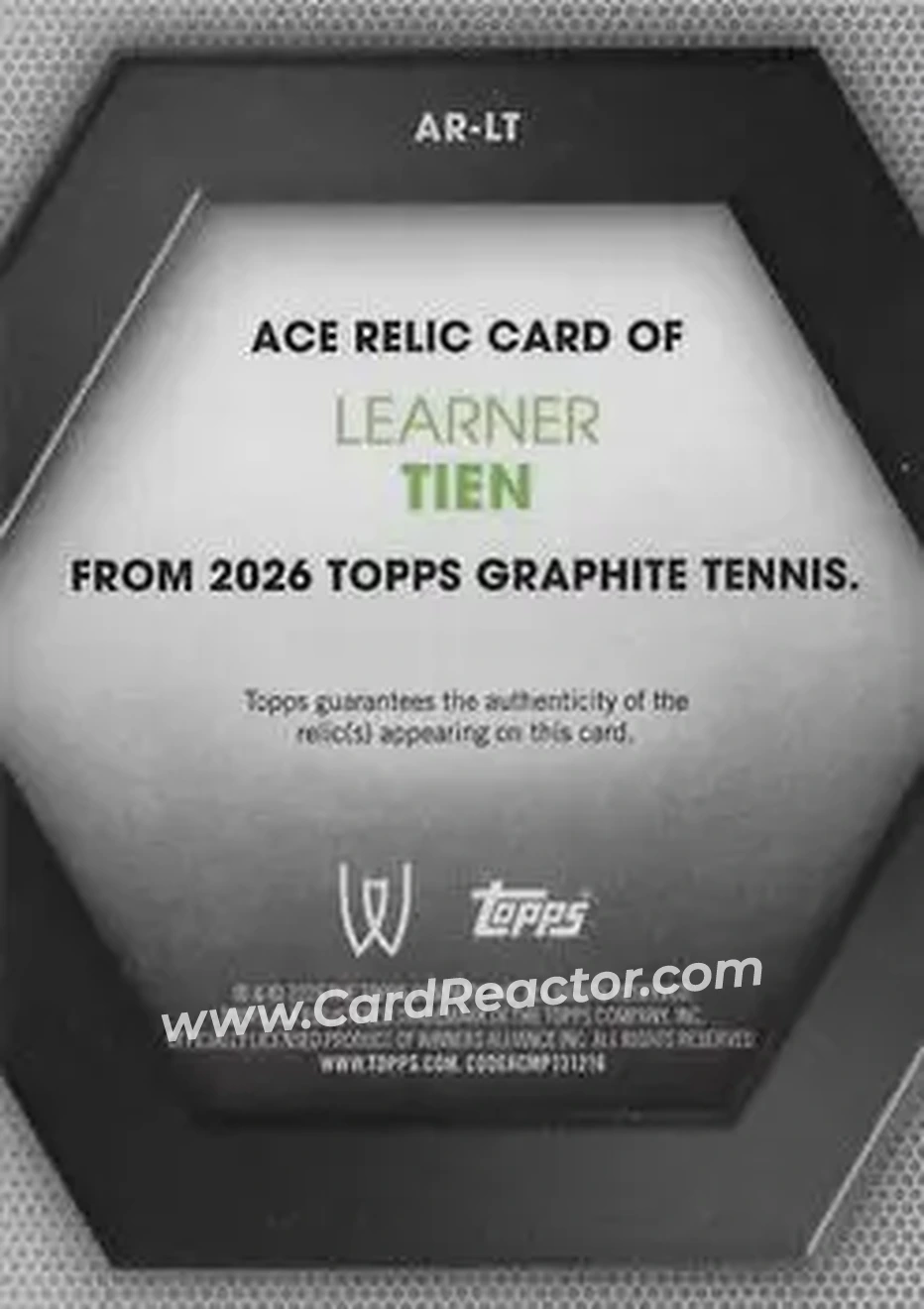 2026 Topps Graphite - Ace Relics #AR-LT - Learner Tien - Back