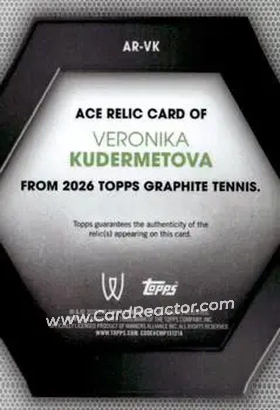 2026 Topps Graphite - Ace Relics #AR-VK - Veronika Kudermetova - Back