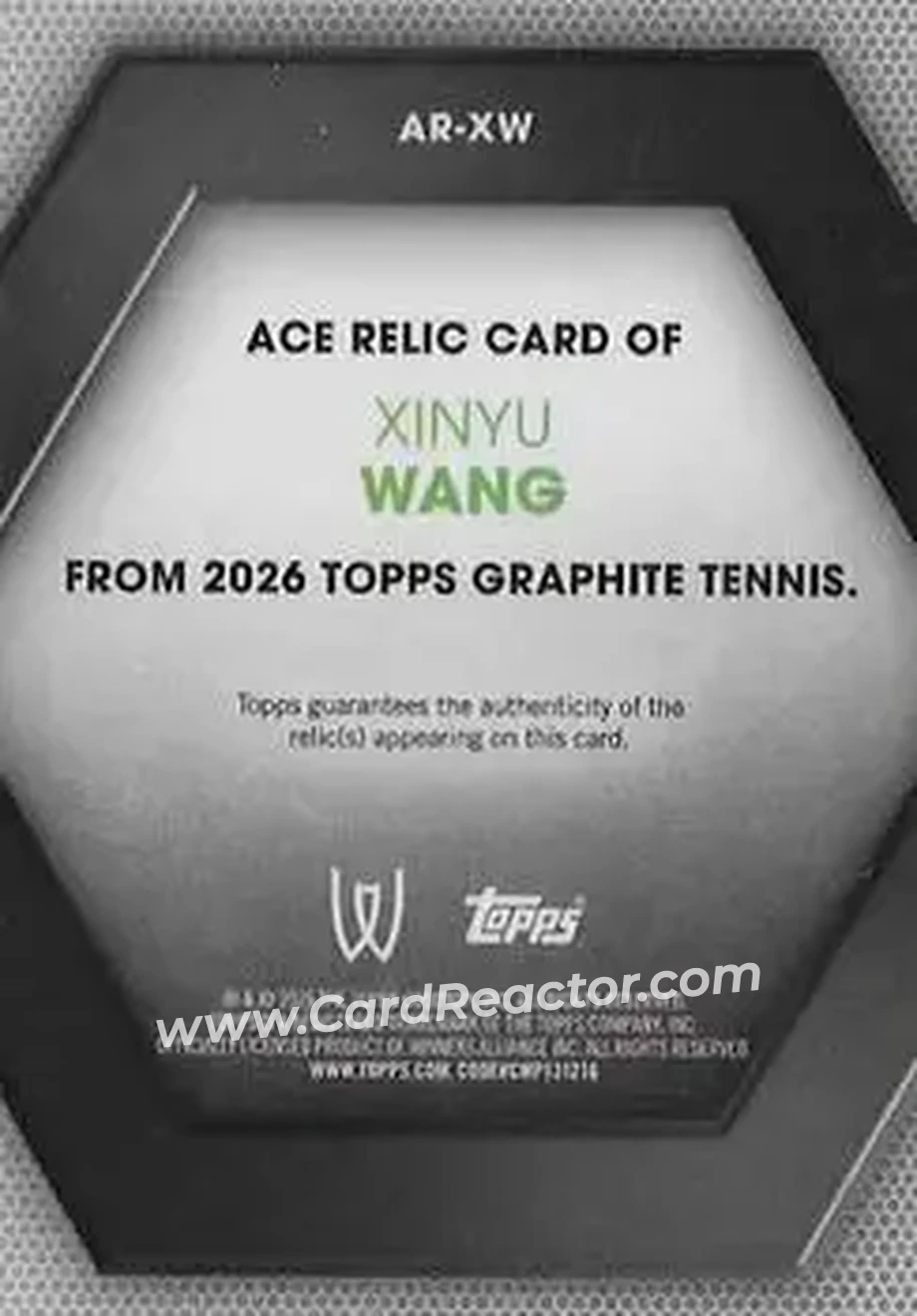 2026 Topps Graphite - Ace Relics #AR-XW - Xinyu Wang - Back