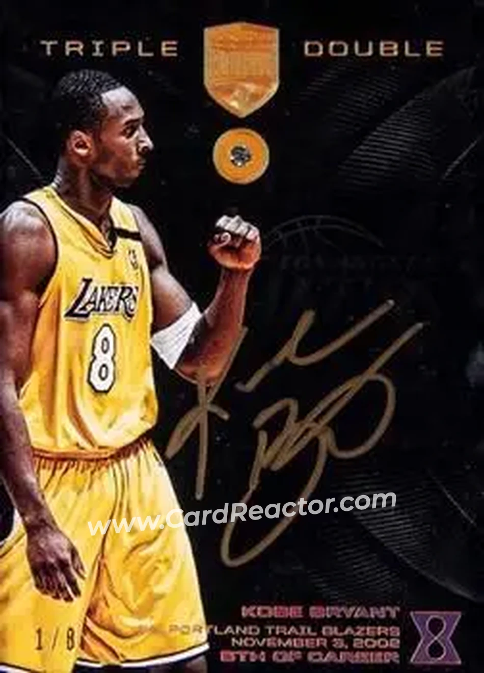 2017-18 Panini Kobe Eminence - Triple Double Diamond Autographs #5 - Kobe Bryant - Los Angeles Lakers - Front