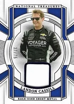 2025 Panini National Treasures - Race Used Sheet Metal Blue #RUS-LCL - Landon Cassill - Kaulig Racing