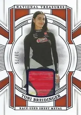 2025 Panini National Treasures - Race Used Sheet Metal Blue #RUS-TBR - Toni Breidinger - Tricon Garage