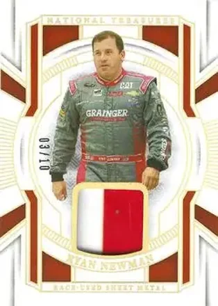 2025 Panini National Treasures #RUS-RNM Race Used Sheet Metal Holo Gold Ryan Newman