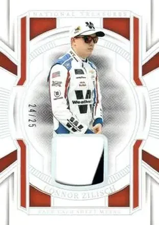 2025 Panini National Treasures #RUS-CZC Race Used Sheet Metal Holo Silver Connor Zilisch