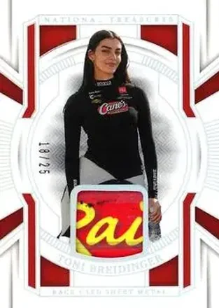 2025 Panini National Treasures #RUS-TBR Race Used Sheet Metal Holo Silver Toni Breidinger